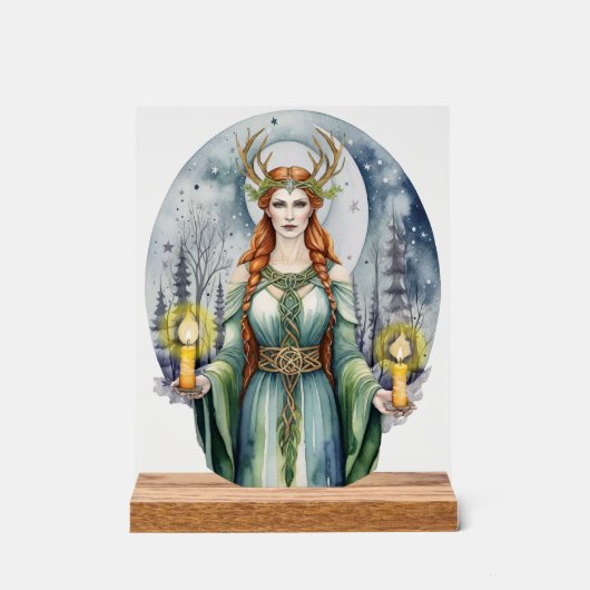 Brigid Imbolc Candlemas Forest Celtic Wiccan Acryl Bord (Voorkant)