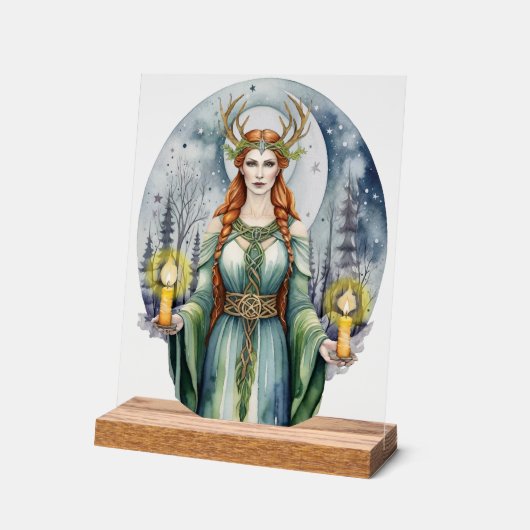 Brigid Imbolc Candlemas Forest Celtic Wiccan Acryl Bord (Hoek)