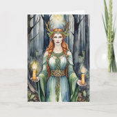 Brigid Imbolc Candlemas Forest Celtic Wiccan Feestdagen Kaart (Voorkant)