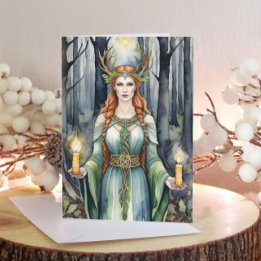 Brigid Imbolc Candlemas Forest Celtic Wiccan Feestdagen Kaart