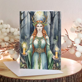 Brigid Imbolc Candlemas Forest Celtic Wiccan Feestdagen Kaart
