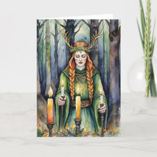Brigid Imbolc Candlemas Forest Celtic Wiccan Feestdagen Kaart