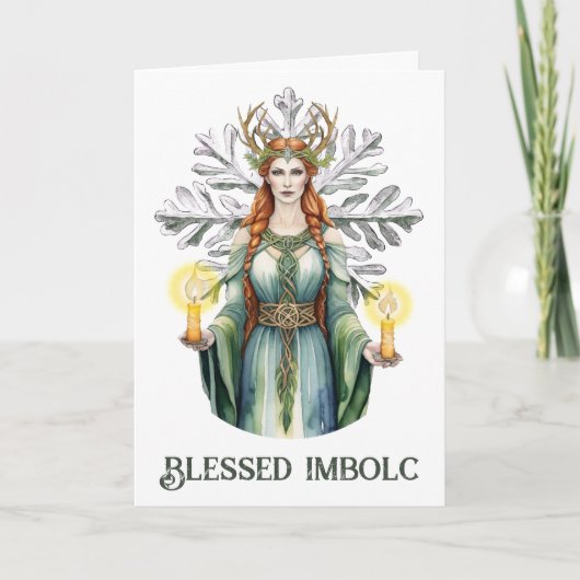 Brigid Imbolc Candlemas Snowflake Celtic Wiccan Feestdagen Kaart (Voorkant)