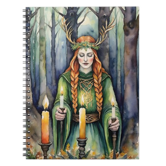 Brigid Imbolc Kaarslicht Bos Celtic Wiccan Notitieboek (Voorkant)