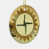 Brigid's Cross Imbolc Pagan Wiccan Altar Holiday Keramisch Ornament (Rechts)
