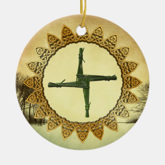 Brigid's Cross Imbolc Pagan Wiccan Altar Holiday Keramisch Ornament (Voorkant)
