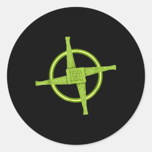 Brigid's Cross Pagan Christelijk Iers shirt St Pat Ronde Sticker