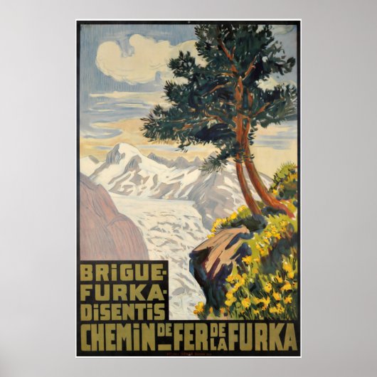 Brigue-Furka-Disentis, Chemin de Fer de la Furka Poster (Voorkant)