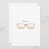 bril en Wenskaart van Daisies Bedankkaart (Voorkant / Achterkant)