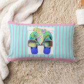 Bril + Flip Flops Roze Strepen Kussen (Deken)