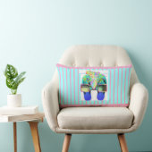 Bril + Flip Flops Roze Strepen Kussen (Stoel)