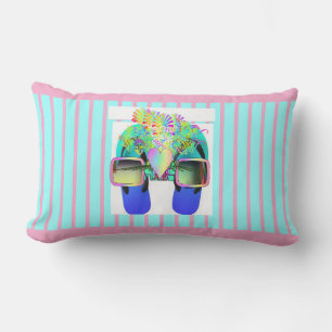 Bril + Flip Flops Roze Strepen Kussen