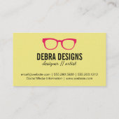 Bril (Hot Pink) Visitekaartje (Achterkant)