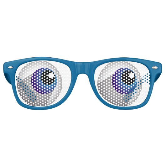 Bril met blauwe ogen retro zonnebril (Voorkant)