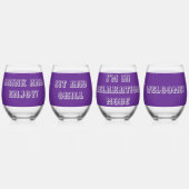 Bril met woorden wijnglas zonder voet (Voorkant)