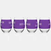 Bril met woorden wijnglas zonder voet (Links)