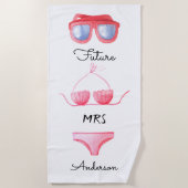 Bril op de Bikini Toekomstige Mevrouw Strandhanddo Strandlaken (Voorkant)