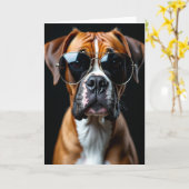 Bril Pup Vaderdag kaart (Gele Bloem)