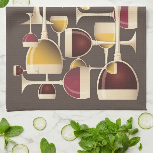 Bril van de keukenhanddoek van de rode en witte wi (Gevouwen)