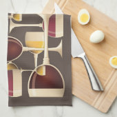 Bril van de keukenhanddoek van de rode en witte wi (Quarter Fold)