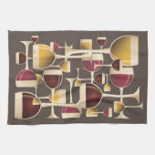 Bril van de keukenhanddoek van de rode en witte wi (Horizontaal)