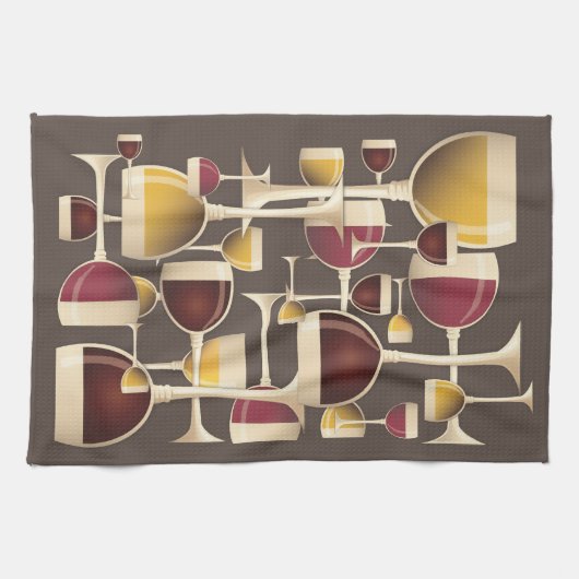 Bril van de keukenhanddoek van de rode en witte wi (Horizontaal)