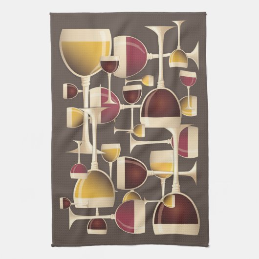 Bril van de keukenhanddoek van de rode en witte wi (Verticaal)