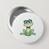 Bril van kikkernerdstudent das ronde button 7,6 cm (Voorkant /achterkant)