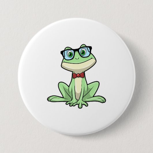 Bril van kikkernerdstudent das ronde button 7,6 cm (Voorkant)