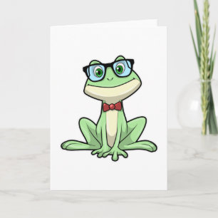 Bril van kikkernerdstudent dasje kaart