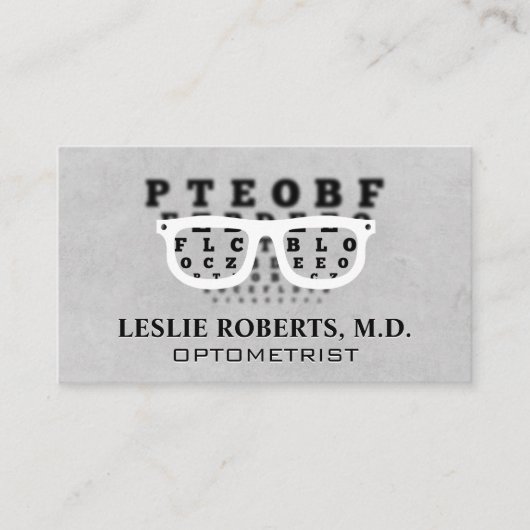 Bril Voorschrift Oogkaart  | Optometrie  Visitekaartje (Voorkant)