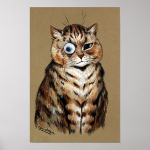 Brildragende Kat, Louis Wain Poster