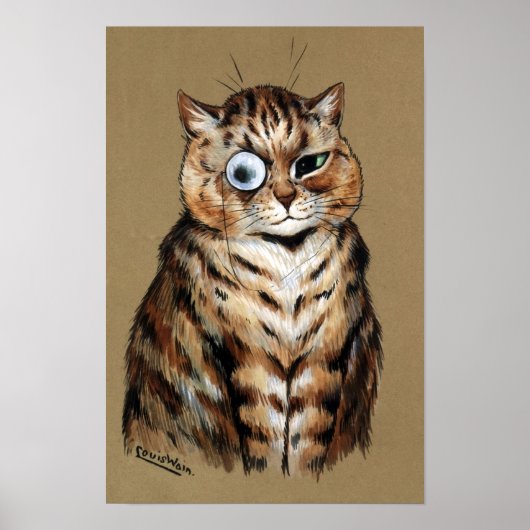 Brildragende Kat, Louis Wain Poster (Voorkant)