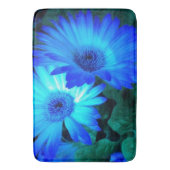 Briljant Blauw Daisies Badmat (Voorkant Verticaal)