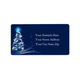 Briljant Blauw Kerstboom Adres Label