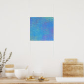 Briljant Blauw Marmer Kunst Poster (Keuken)