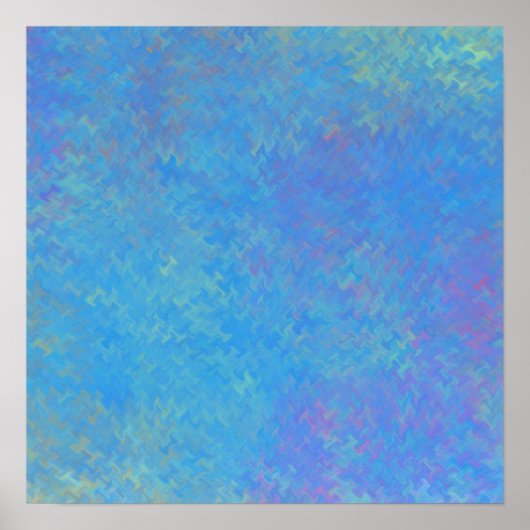 Briljant Blauw Marmer Kunst Poster (Voorkant)