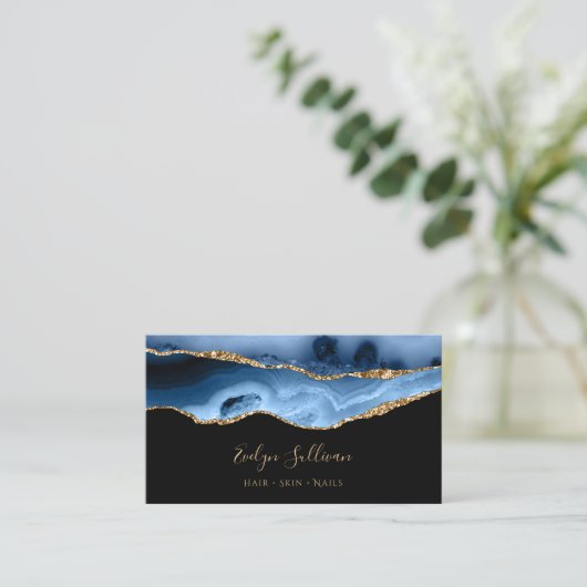 briljant blauw visitekaartje (Staand voorkant)