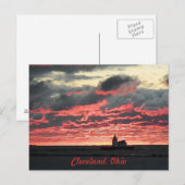 Briljant Briefkaart van het Erie Sunset (vuurtoren (Voorkant / Achterkant)