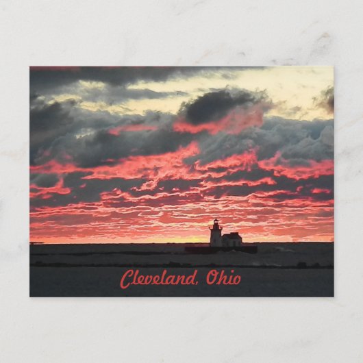 Briljant Briefkaart van het Erie Sunset (vuurtoren (Voorkant)