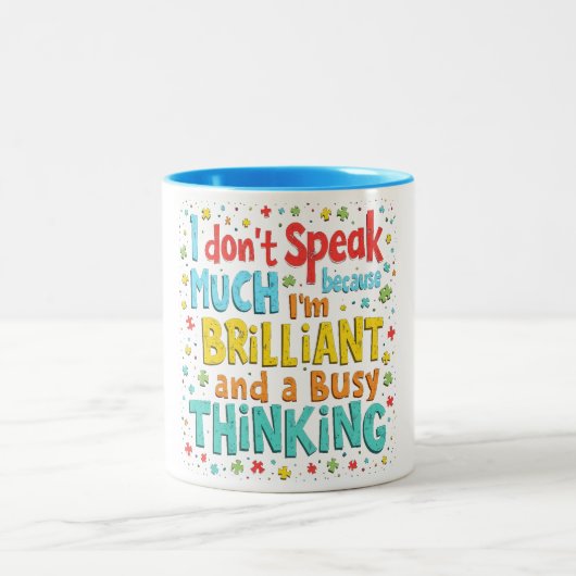 Briljant en druk denken tweekleurige koffiemok (Center)