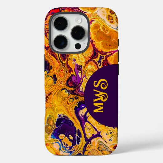 Briljant geel Oranje fractaal ontwerp Case-Mate iPhone Case (Achterkant)