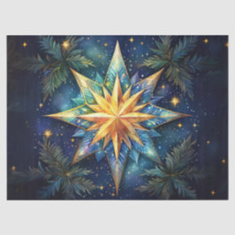 Briljant Goud Kerststerren Decoupage Ambachtspapie Tissuepapier