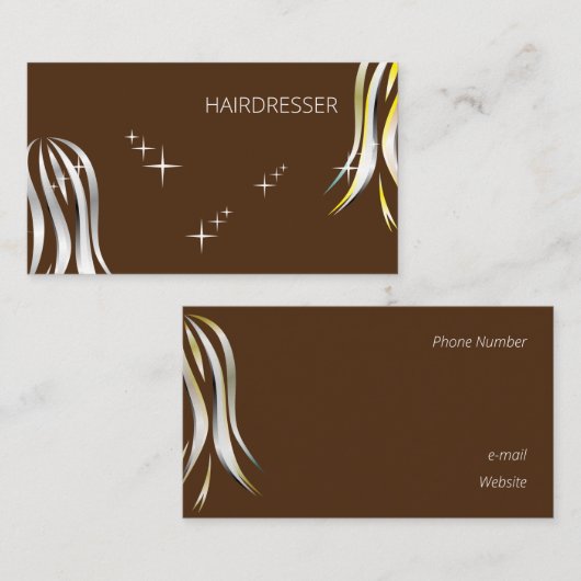 Briljant grijs en gele pooliet hairstyle visitekaartje (Voorkant / Achterkant)
