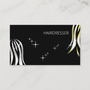 Briljant grijs en gele pooliet hairstyle visitekaartje