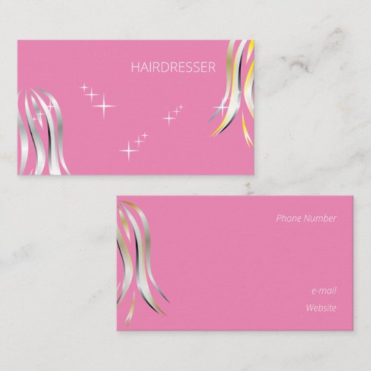 Briljant grijs en gele pooliet hairstyle visitekaartje (Voorkant / Achterkant)