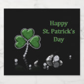 Briljant Happy St. Patrick's Day Diamonds Bier Etiket (Enkel label)