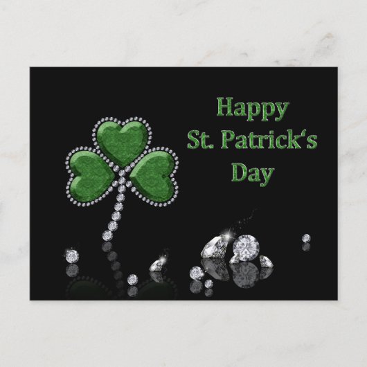 Briljant Happy St. Patrick's Day Diamonds Briefkaart (Voorkant)