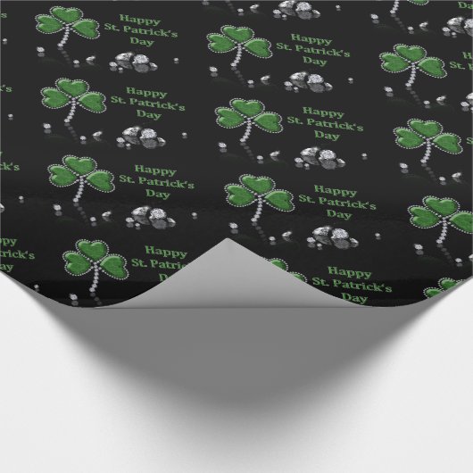 Briljant Happy St. Patrick's Day Diamonds Cadeaupapier (Hoek)