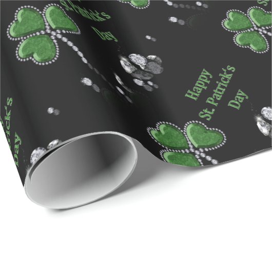 Briljant Happy St. Patrick's Day Diamonds Cadeaupapier (Rol Hoek)